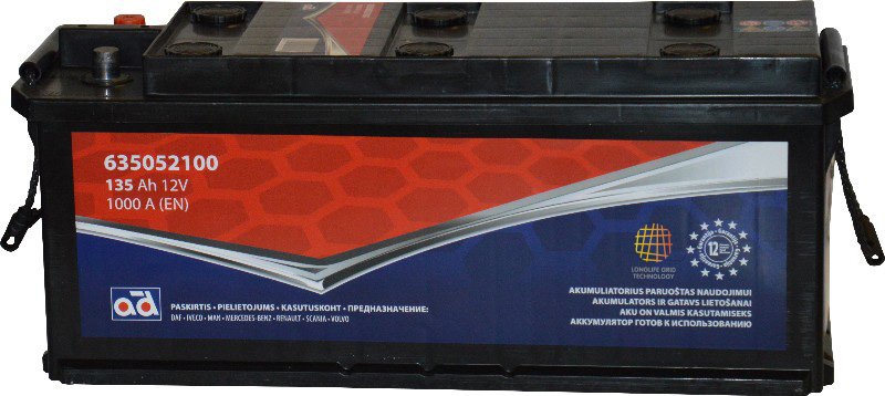 AD akumuliatorius 135ah 1000A 514x175x210mm