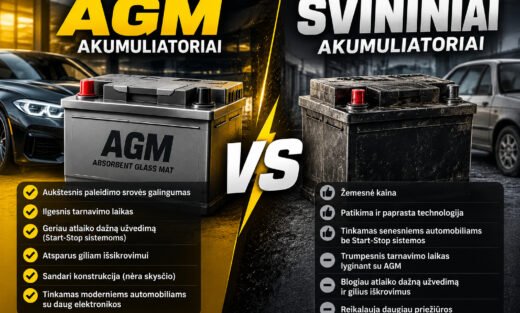 agm vs švininiai akumuliatoriai