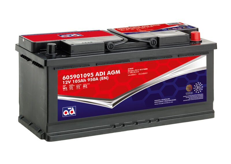 AD akumuliatorius 105ah 950A 393x175x190mm AGM