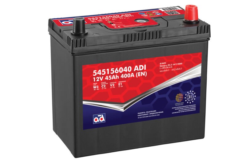 AD akumuliatorius 45ah 400A 238x129x225mm