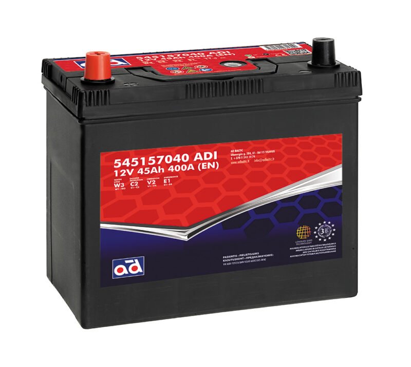 AD akumuliatorius 45ah 400A 238x129x225mm
