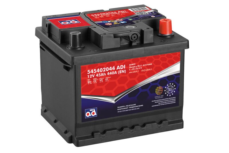 AD akumuliatorius 45ah 440A 207x175x175mm