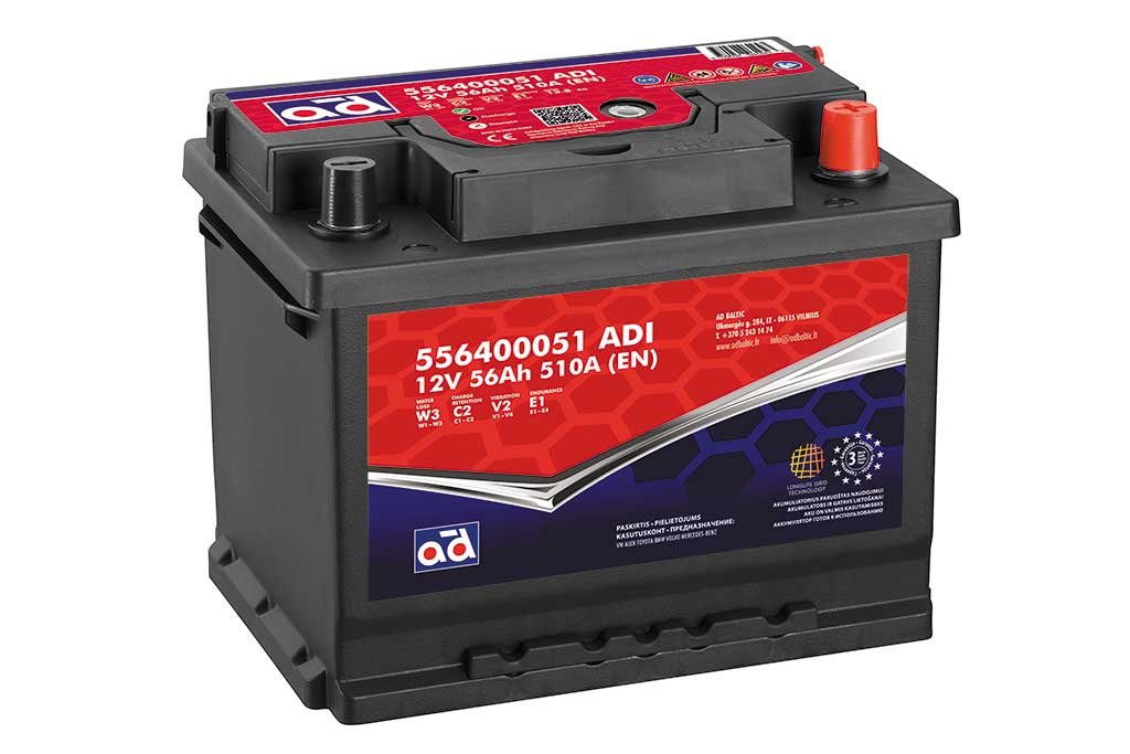 AD akumuliatorius 56ah 510A 243x175x190mm
