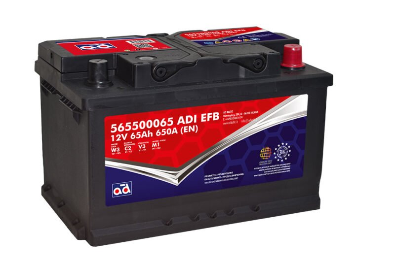 AD akumuliatorius 65ah 650A 277x175x175mm EFB