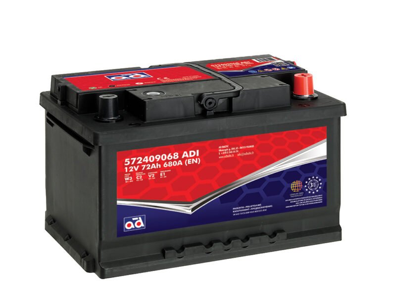 AD akumuliatorius 72ah 680A 278x175x175mm