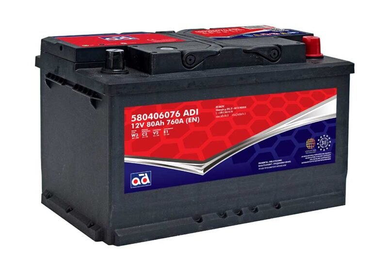 AD akumuliatorius 80ah 760A 315x175x175mm